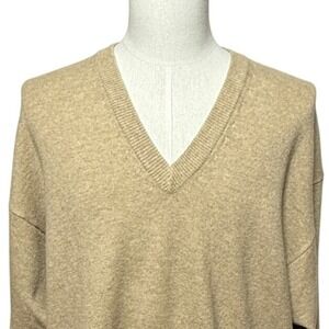 Pendleton Sweater Mens XXL Tan Wool V-Neck Lambswool Pure Virgin Long Sleeve